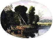 BONZI, Pietro Paolo Italianate River Landscape USA oil painting artist